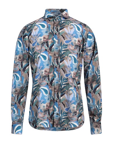 DU4 Patterned shirt Pastel blue 100% Cotton