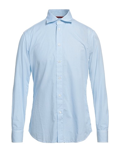 BARENA Solid colour shirt Sky blue 100% Cotton