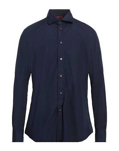 BARENA Solid colour shirt Midnight blue 100% Cotton
