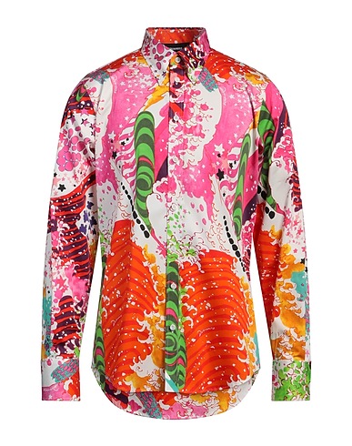 DSQUARED2 Patterned shirt Fuchsia 97% Cotton, 3% Elastane
