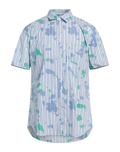 COMME des GARÇONS Chemise à rayures Bleu pétrole 100% Coton
