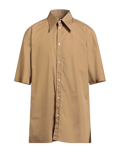 MAISON MARGIELA Camicia tinta unita Cammello 100% Cotone