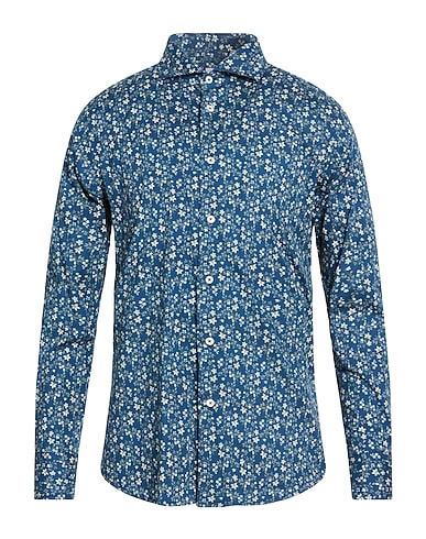 BAGUTTA Εμπριμέ πουκάμισο BLU NAVY 98% Βαμβάκι, 2% Ελαστάνη