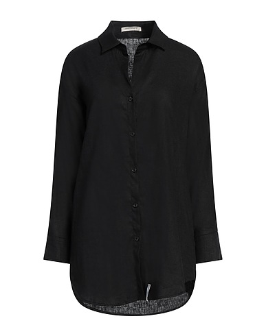 HINNOMINATE Chemise en lin Noir 55% Lin, 45% Viscose