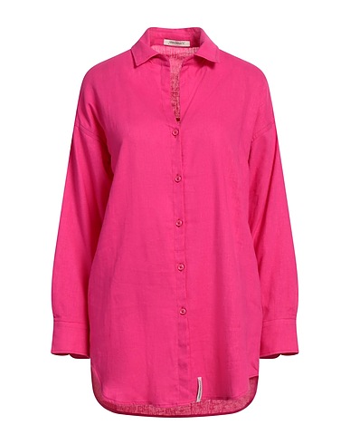 HINNOMINATE Linen shirt Fuchsia 55% Linen, 45% Viscose