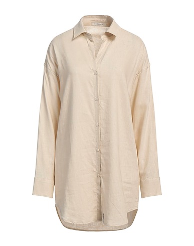 HINNOMINATE Linen shirt Beige 55% Linen, 45% Viscose