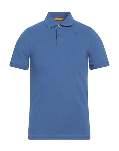 K-WAY Polo shirt Navy blue 95% Cotton, 5% Elastane