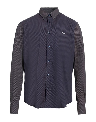 HARMONT & BLAINE Patterned shirt Midnight blue 100% Cotton