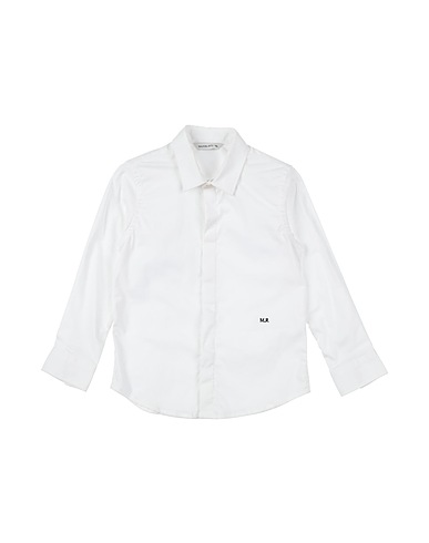 MANUEL RITZ Solid colour shirt White 97% Cotton, 3% Elastane