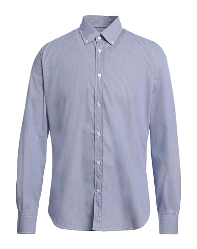 BROOKSFIELD Kariertes Hemd Blau 100% Baumwolle