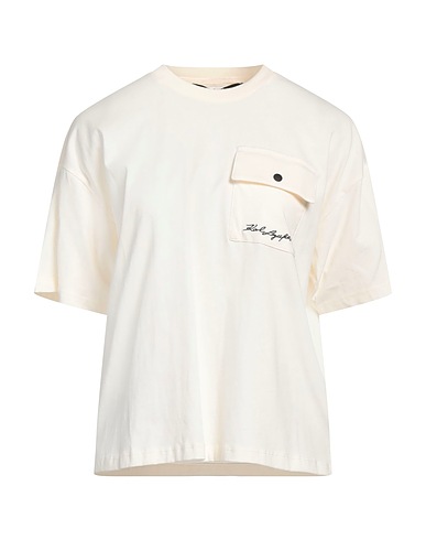 KARL LAGERFELD T-shirt Cream 100% Cotton