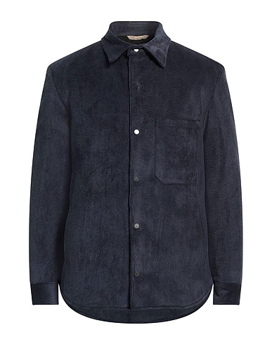 BRIGLIA 1949 Solid color shirt Navy 90% Polyester, 10% Polyamide