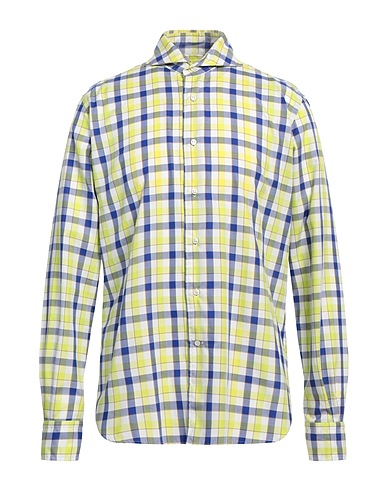 ORIAN Checked shirt Lime green 100% Cotton