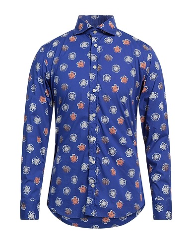 BASTONCINO Hemd mit Muster Blau 100% Baumwolle