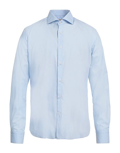 BERRY London Camicia tinta unita Celeste 72% Cotone, 25% Poliammide, 3% Elastan
