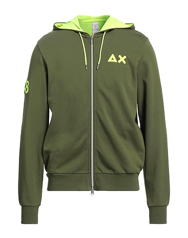 SUN 68 Hooded track jacket  Green 80% Cotton, 20% Polyester