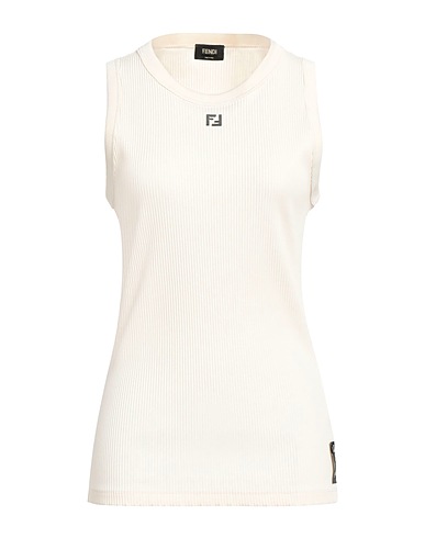 FENDI タンクトップ アイボリー ナイロン 91% / ポリウレタン 9% / コットン
