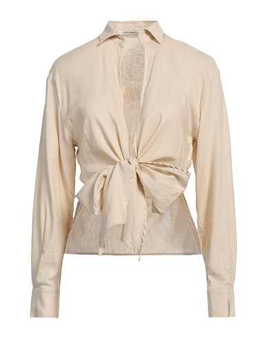 HINNOMINATE Linen shirt Beige 55% Linen, 45% Viscose