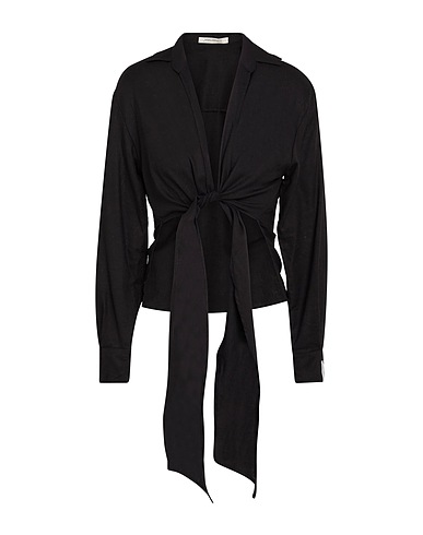 HINNOMINATE Linen shirt Black 55% Linen, 45% Viscose