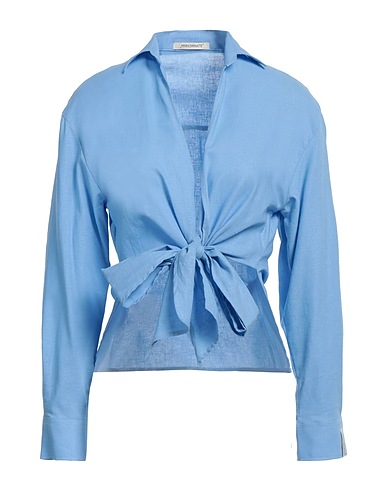 HINNOMINATE Linen shirt Light blue 55% Linen, 45% Viscose