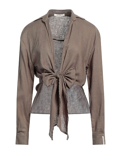 HINNOMINATE Camicia in lino Verde militare 55% Lino, 45% Viscosa