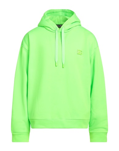 DOLCE&GABBANA Hooded track jacket  Lime green 100% Polyester, Brass