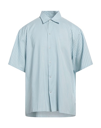 LANVIN Striped shirt Sky blue 58% Viscose, 42% Silk, Polyester