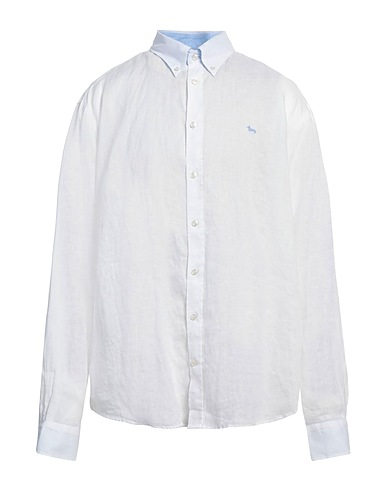 HARMONT & BLAINE Einfarbiges Hemd Weiß 100% Leinen