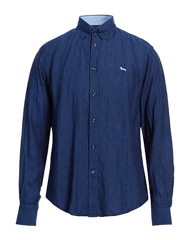 HARMONT & BLAINE Linen shirt Navy blue 100% Linen