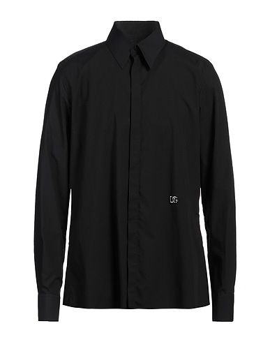DOLCE&GABBANA Solid colour shirt Black 100% Cotton