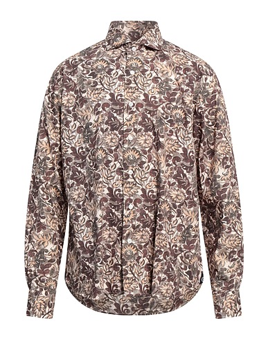 ORIAN Patterned shirt VINTAGE Beige 100% Cotton
