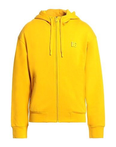 DOLCE&GABBANA Hooded track jacket  Marigold 100% Cotton, Brass