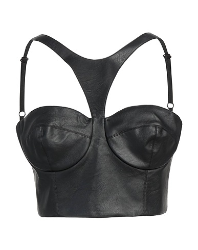 JOHN RICHMOND Top Black 100% Polyurethane, Viscose