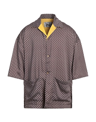 IND Milano Checked shirt Dark brown 80% Cotton, 20% Polyester