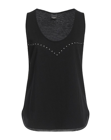 PINKO Top Black 100% Cotton, Brass, Viscose