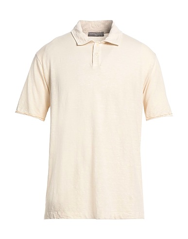 DANIELE FIESOLI Polo shirt Cream 92% Linen, 8% Elastane