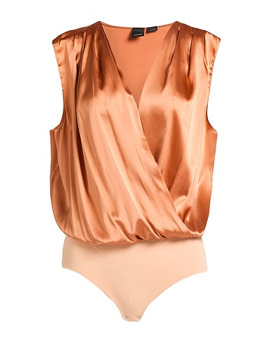 PINKO TOPS & TEES Rust 94% Silk, 6% Elastane, Polyamide