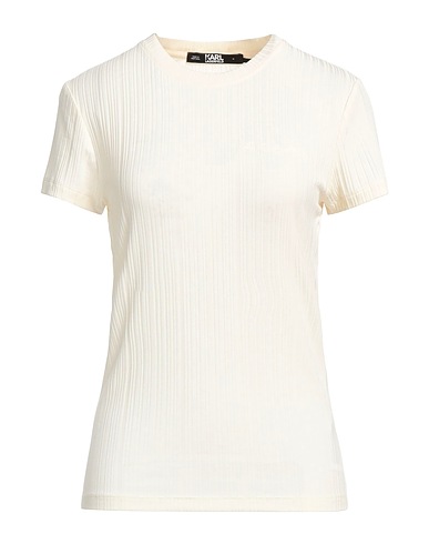 KARL LAGERFELD Basic T-Shirt Cremeweiß 91% Lyocell, 9% Elastan