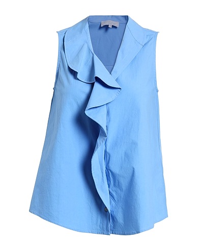 ANTONELLI Solid colour shirts & blouses Light blue 100% Cotton