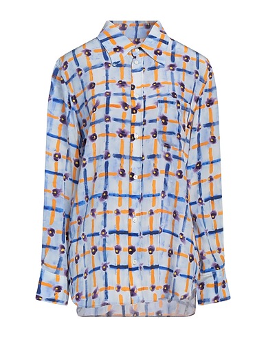 MARNI Floral shirts & blouses Light blue 100% Silk