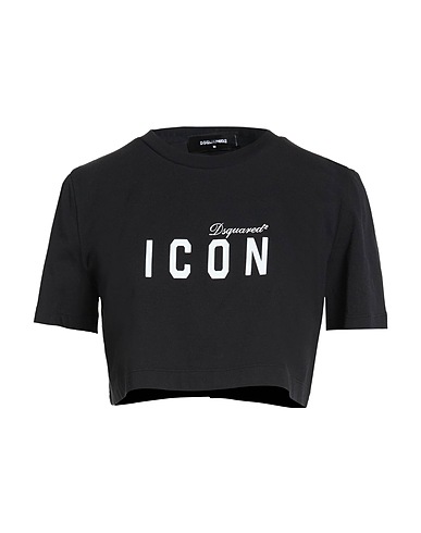 DSQUARED2 Crop top Nero 100% Cotone