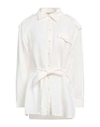 PENNYBLACK Solid color shirts & blouses BIANCO 55% Viscose, 30% Linen, 15% Cotton