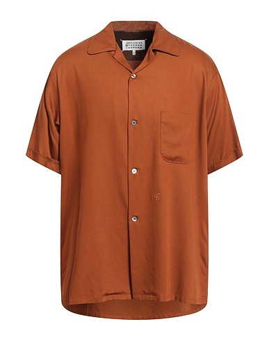 MAISON MARGIELA Camisa lisa Marrón 85% Viscosa, 15% Poliéster