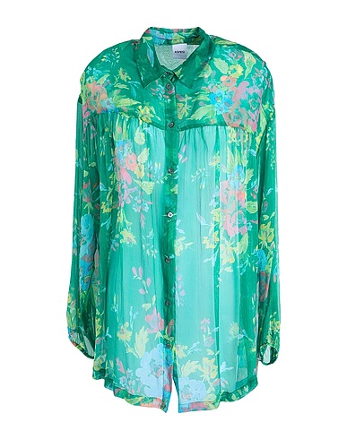 ASPESI Camicie e bluse a fiori Verde 100% Seta