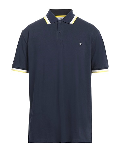 MANUEL RITZ Polo shirt Navy blue 100% Cotton