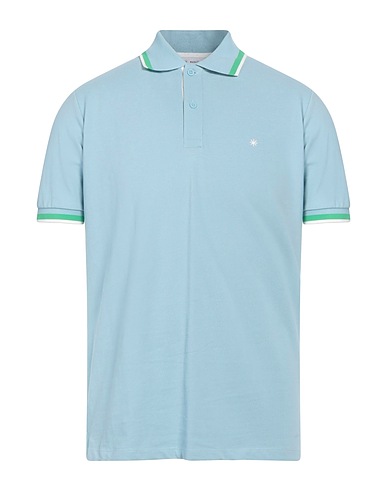 MANUEL RITZ Polo shirt Sky blue 100% Cotton