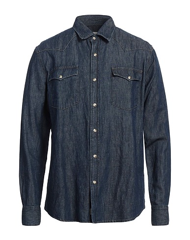TELA GENOVA Denim shirt Blue 60% Cotton, 40% Linen