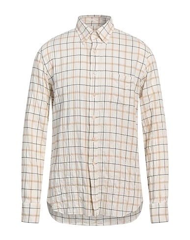 ALESSANDRO GHERARDI Kariertes Hemd Off white 98% Baumwolle, 2% Elastan