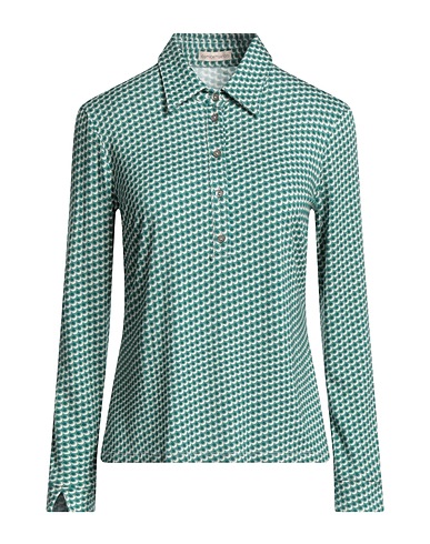 CAMICETTASNOB Polo shirt Green 94% Viscose, 6% Elastane