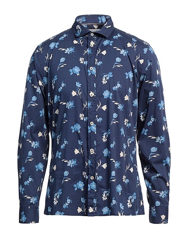 HAMAKI-HO Camicia fantasia Blu notte 98% Cotone, 2% Elastan